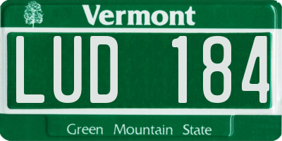 VT license plate LUD184