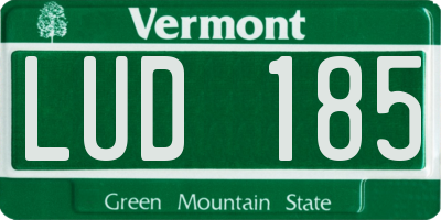 VT license plate LUD185