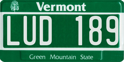 VT license plate LUD189