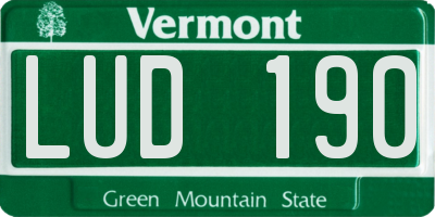 VT license plate LUD190