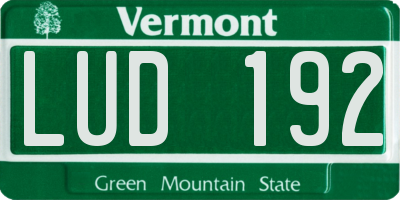 VT license plate LUD192