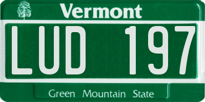 VT license plate LUD197