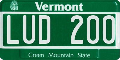 VT license plate LUD200