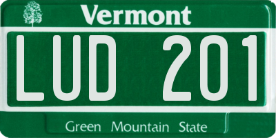 VT license plate LUD201