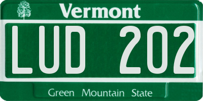 VT license plate LUD202