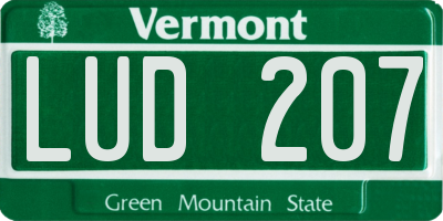 VT license plate LUD207
