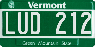 VT license plate LUD212