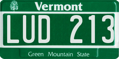 VT license plate LUD213