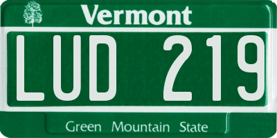 VT license plate LUD219