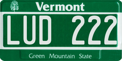 VT license plate LUD222