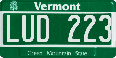 VT license plate LUD223