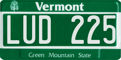 VT license plate LUD225