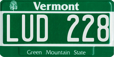 VT license plate LUD228