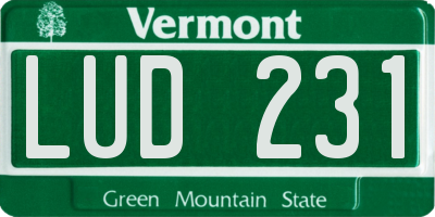 VT license plate LUD231