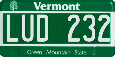 VT license plate LUD232