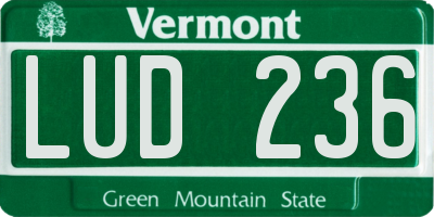 VT license plate LUD236