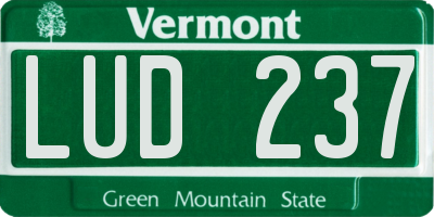 VT license plate LUD237