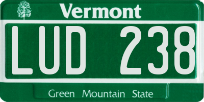 VT license plate LUD238