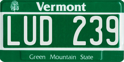 VT license plate LUD239