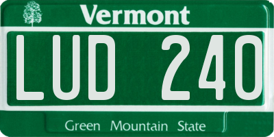 VT license plate LUD240