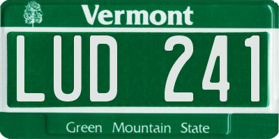 VT license plate LUD241
