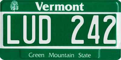 VT license plate LUD242