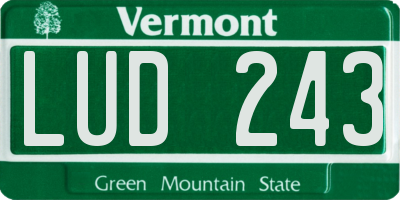 VT license plate LUD243