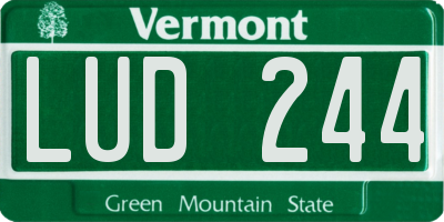 VT license plate LUD244