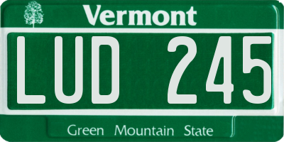 VT license plate LUD245