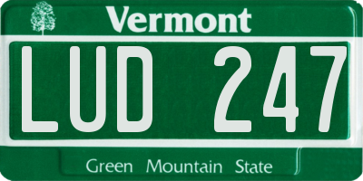 VT license plate LUD247