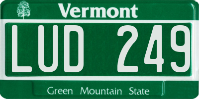 VT license plate LUD249