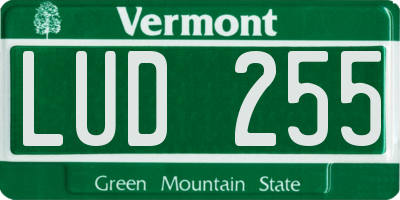 VT license plate LUD255