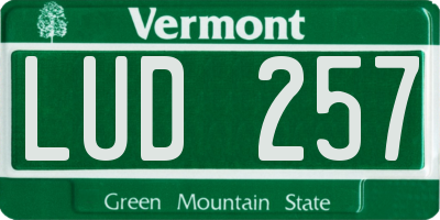 VT license plate LUD257