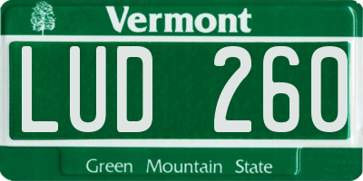VT license plate LUD260