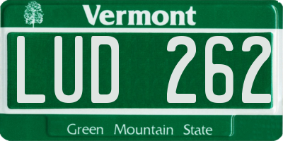VT license plate LUD262