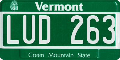 VT license plate LUD263