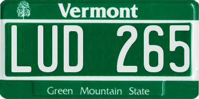 VT license plate LUD265