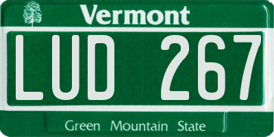 VT license plate LUD267