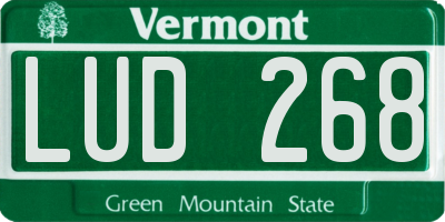 VT license plate LUD268