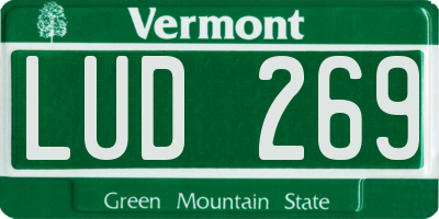 VT license plate LUD269
