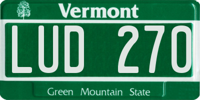 VT license plate LUD270