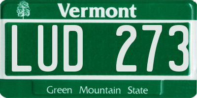 VT license plate LUD273