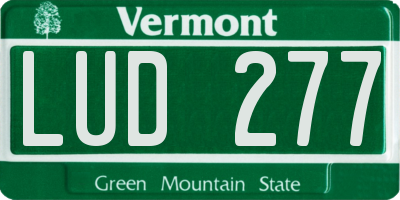 VT license plate LUD277