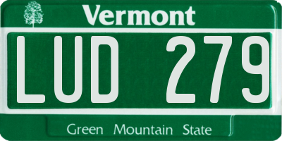 VT license plate LUD279