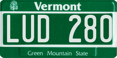 VT license plate LUD280