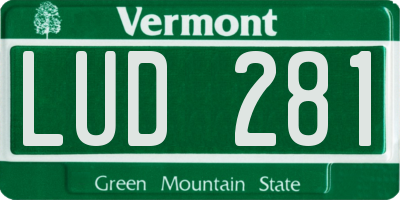 VT license plate LUD281