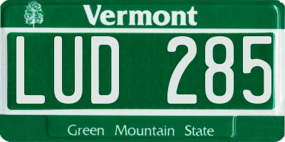 VT license plate LUD285