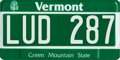 VT license plate LUD287