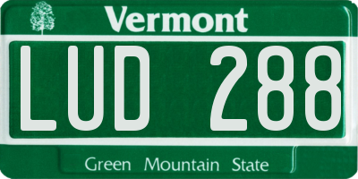 VT license plate LUD288