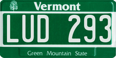 VT license plate LUD293